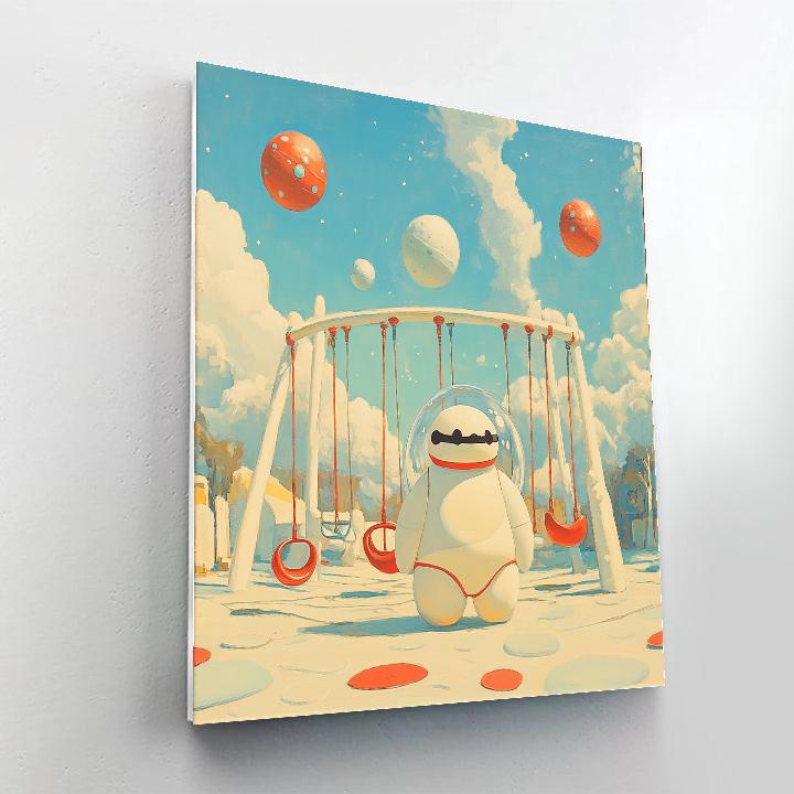 Baymax Bubble Helmet Space Playground DIY paint by numbers