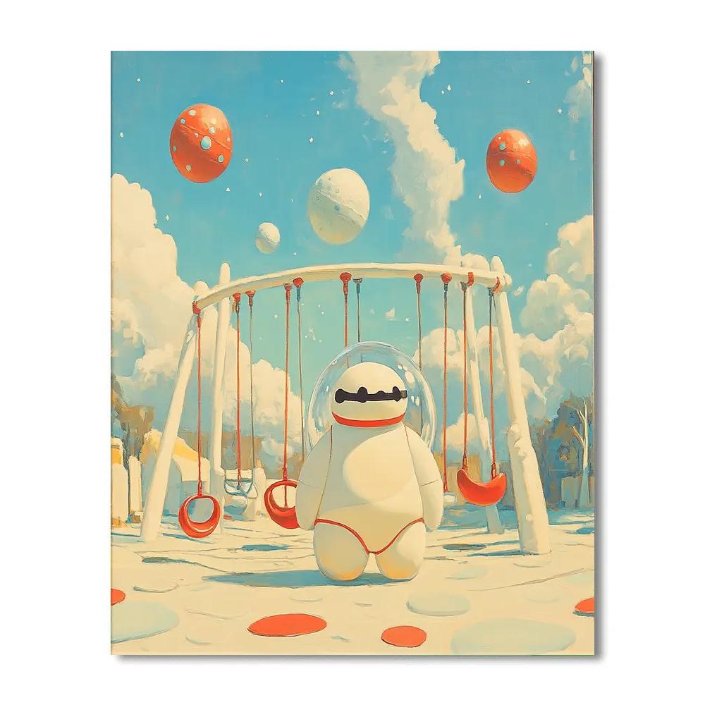 Baymax Bubble Helmet Space Playground DIY paint by numbers