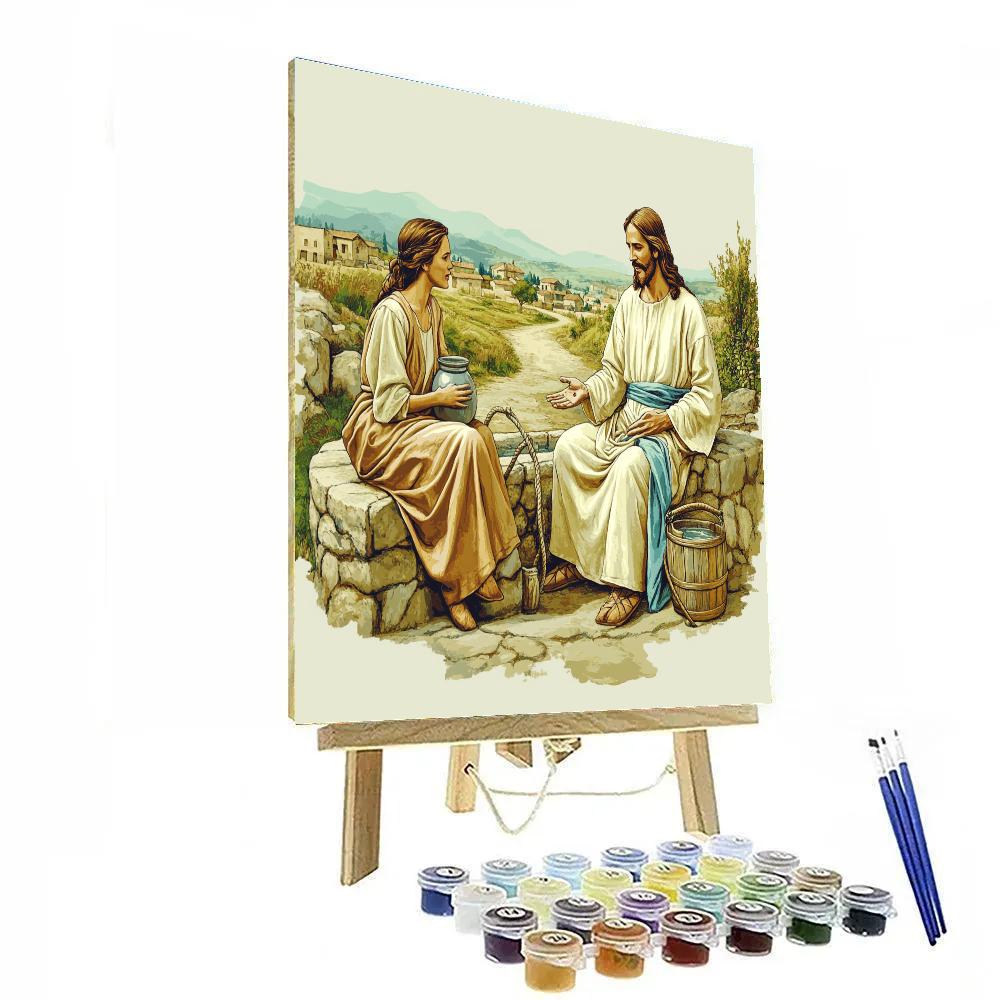 Jesus And The Samaritan Well Conversation Numbered painting kits