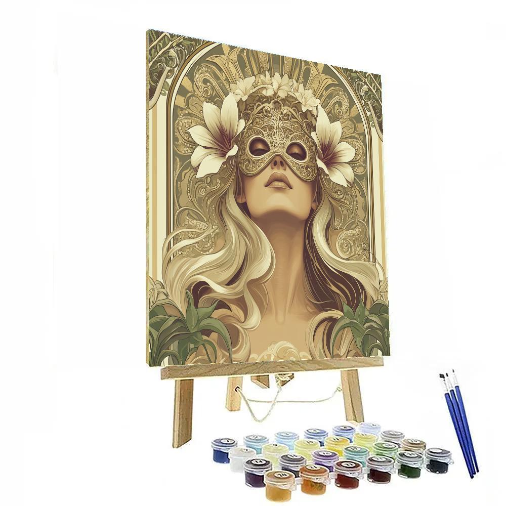 Alphonse Mucha Inspired Festival Masquerade Poster Paint by numbers kits