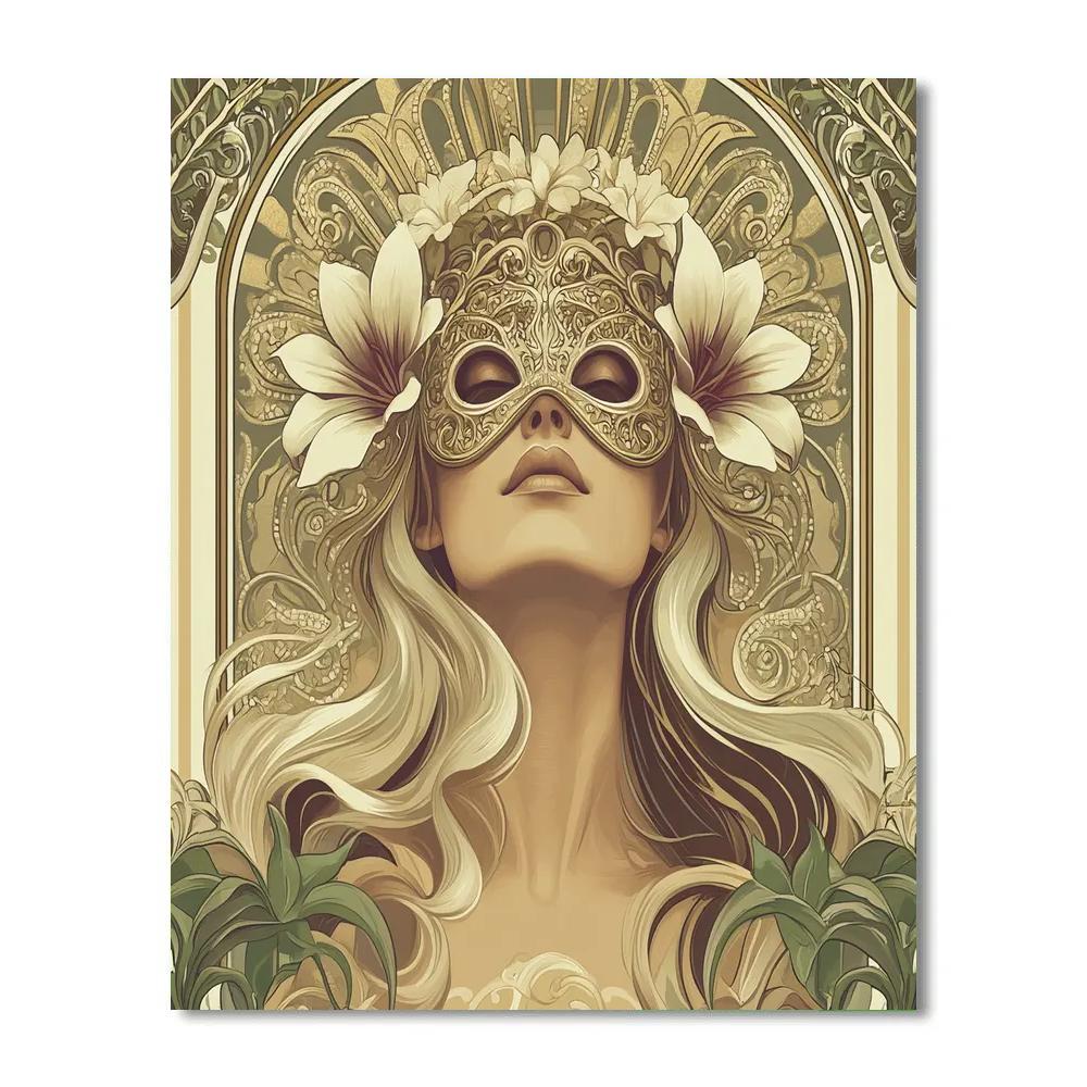 Alphonse Mucha Inspired Festival Masquerade Poster Paint by numbers kits