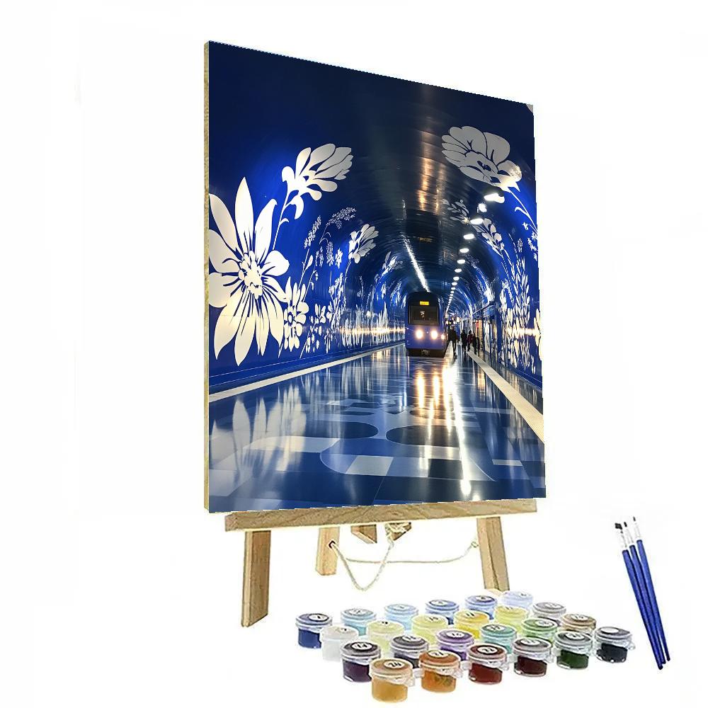 Night Train Glow At T Centralen Station Stockholm Sweden Number painting