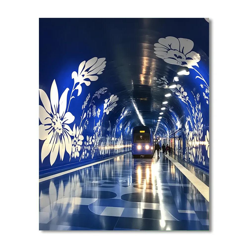 Night Train Glow At T Centralen Station Stockholm Sweden Number painting