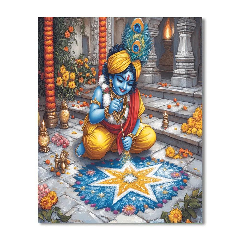 Krishna Painting Rangoli Constellations painting number kit