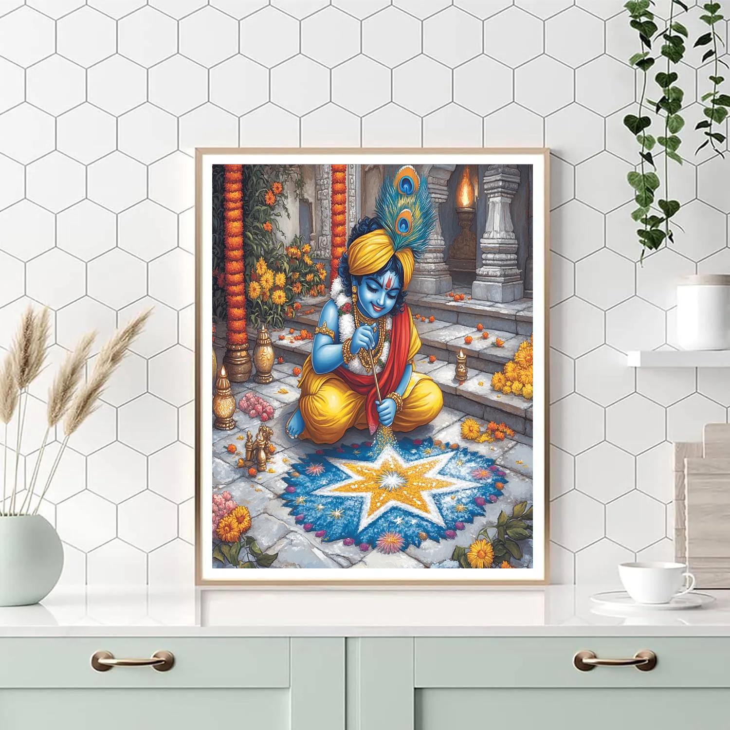 Krishna Painting Rangoli Constellations painting number kit