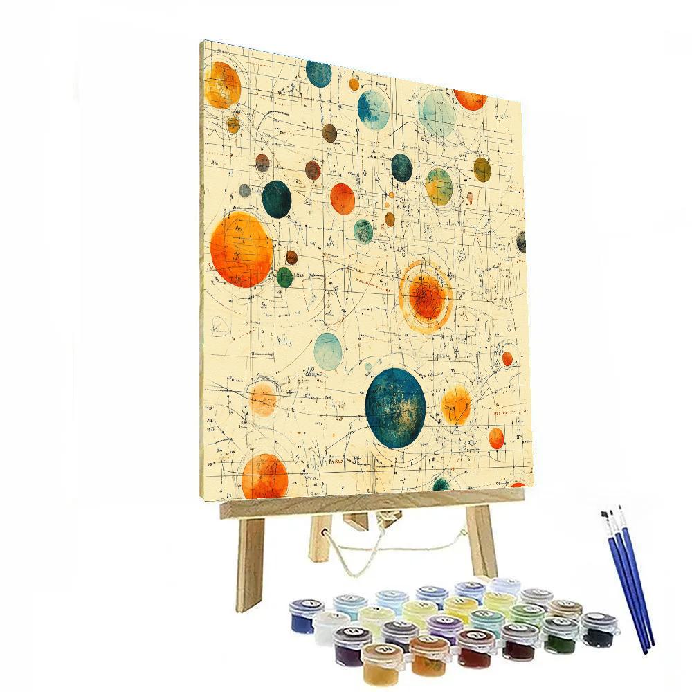 Paul Klee Inspired Abstract Solar System Map painting number kit