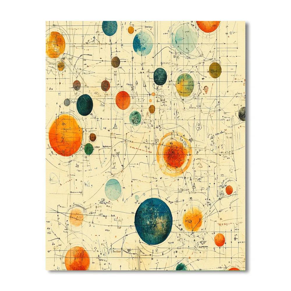 Paul Klee Inspired Abstract Solar System Map painting number kit