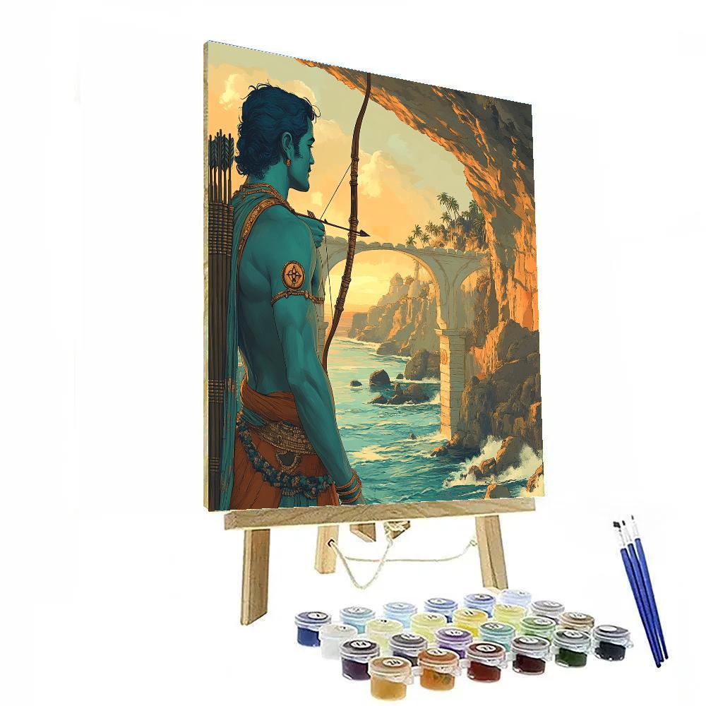 Vishnu As Rama Under The Bridge Of Floating Stones Numbered painting kits