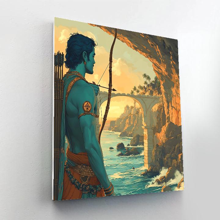 Vishnu As Rama Under The Bridge Of Floating Stones Numbered painting kits