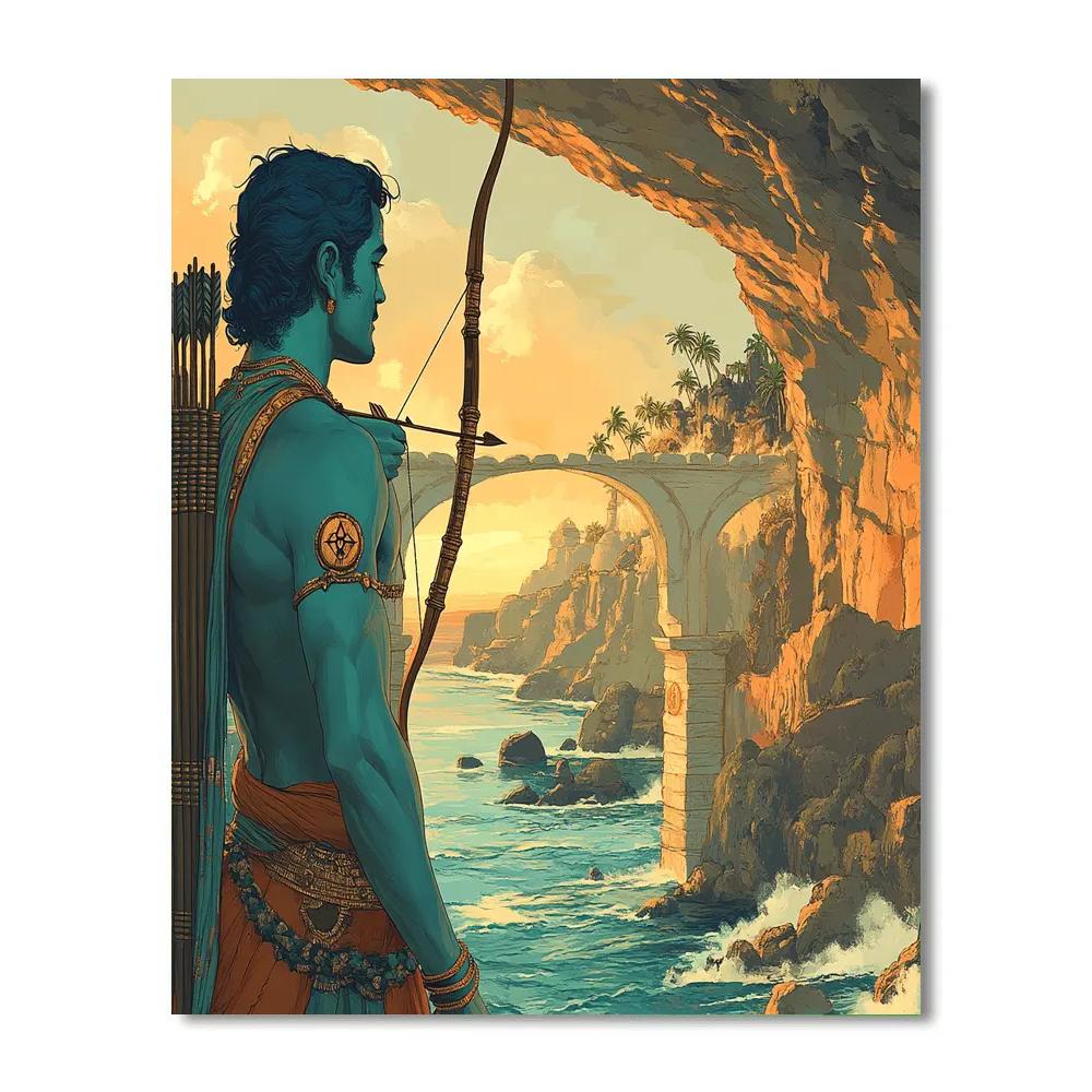 Vishnu As Rama Under The Bridge Of Floating Stones Numbered painting kits