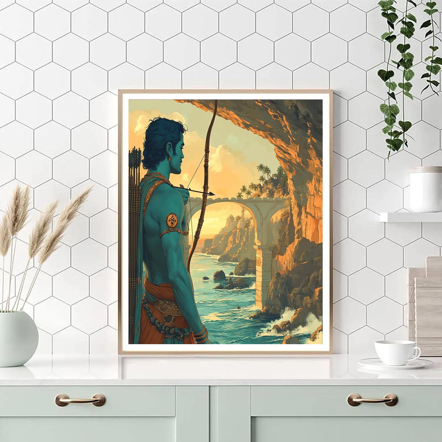 Vishnu As Rama Under The Bridge Of Floating Stones Numbered painting kits
