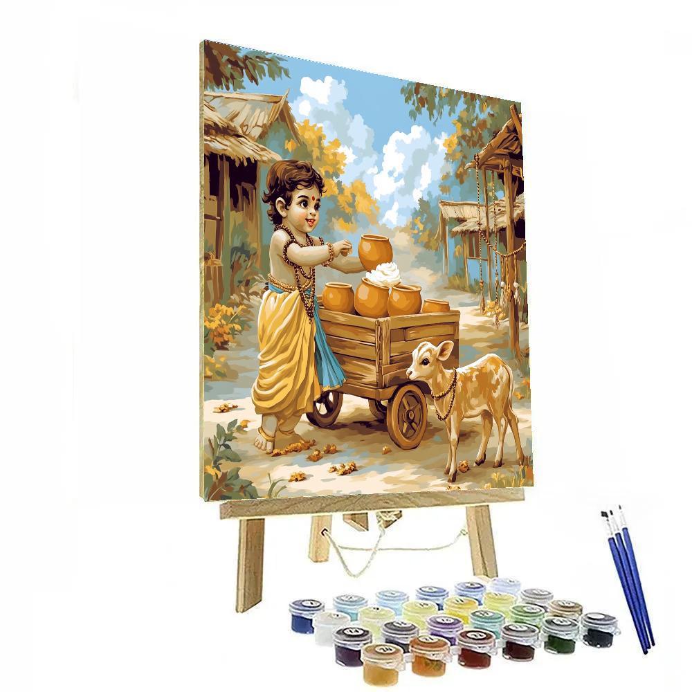 Krishna And The Butter Cart Workshop Numbered painting kits