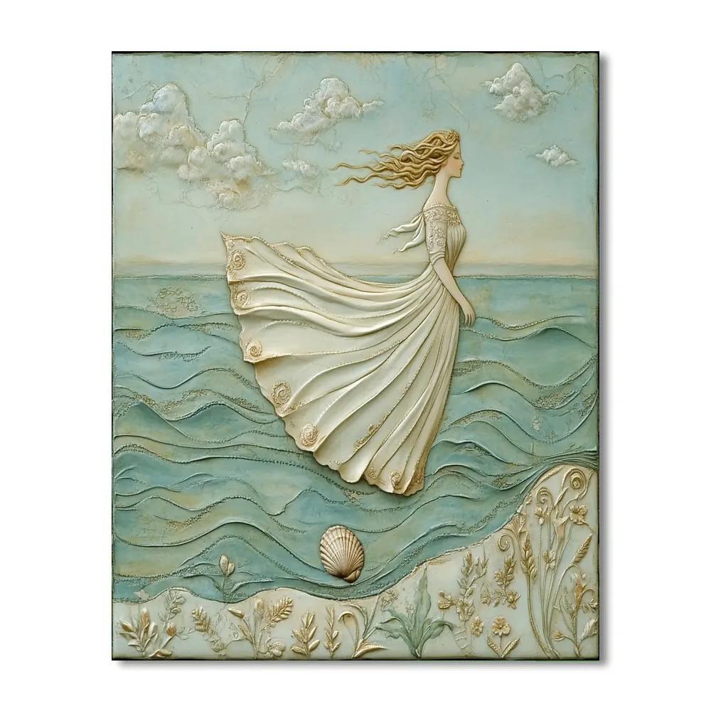 Sandro Botticelli Inspired Venus Of The Sea Breeze paint by numbers