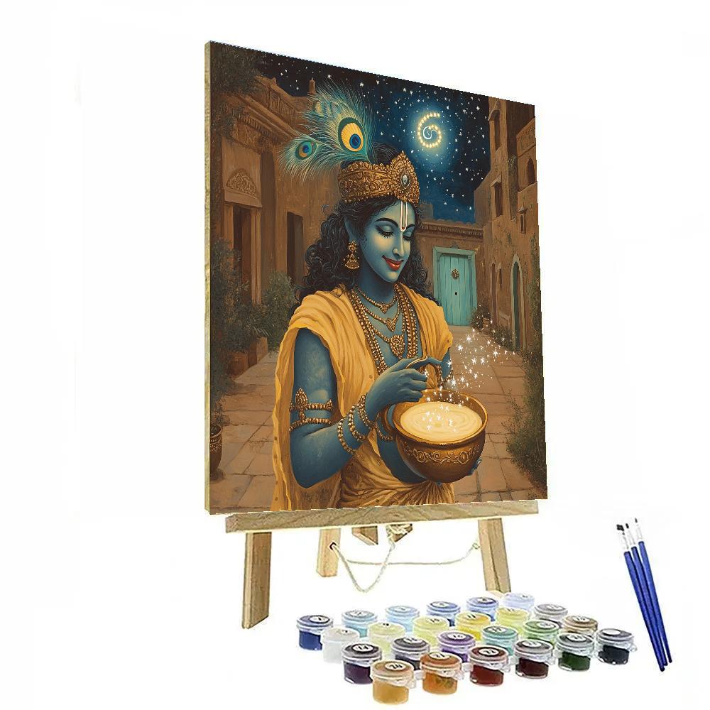 Vishnu As Krishna Holding The Starry Butter Pot DIY paint by numbers