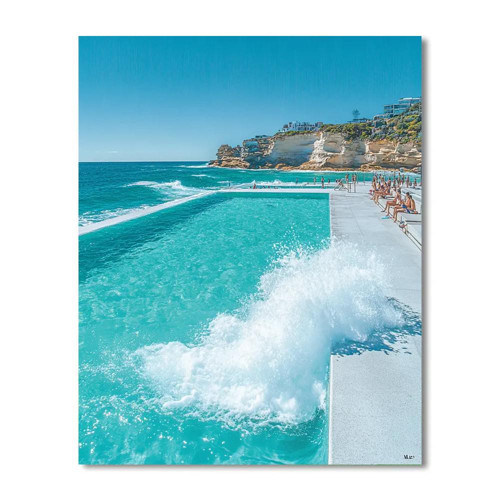 Coastal Promenade At Bondi Icebergs Pool Sydney Australia Paint by numbers kits