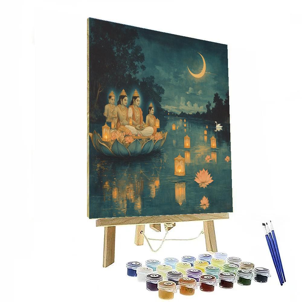 Brahma Lantern Festival Over Still Water paint by color