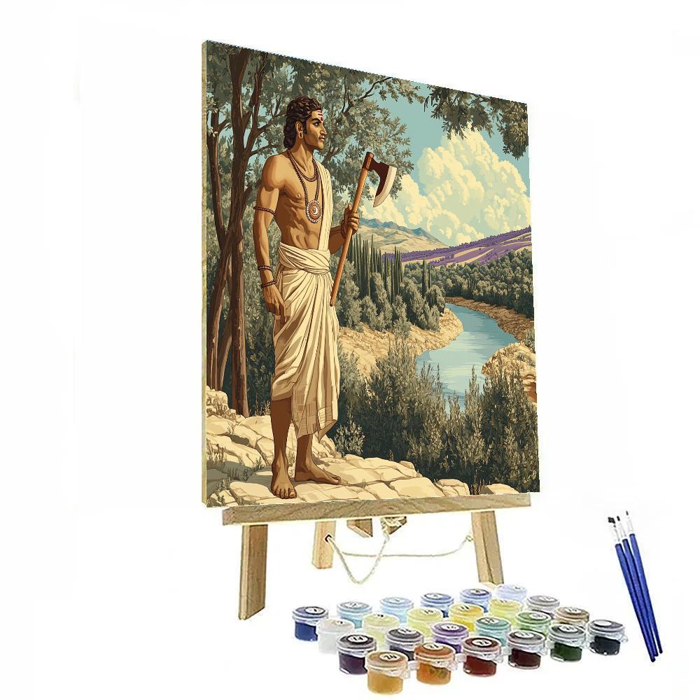 Vishnu As Parashurama At The Forest Edge Of Calm Justice DIY paint by numbers
