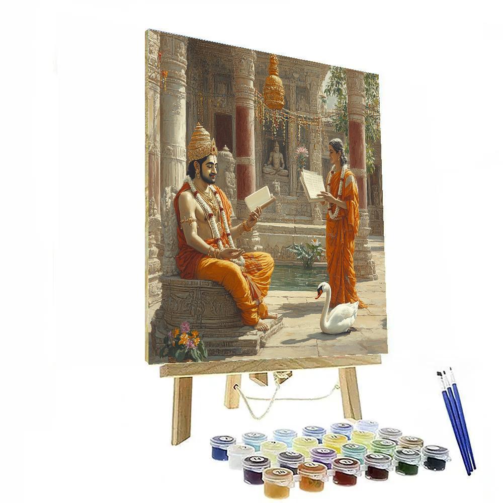 Temple Courtyard, Conversations With Brahma paint by numbers