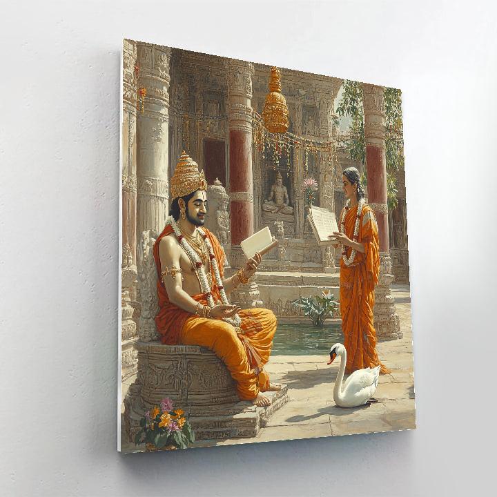 Temple Courtyard, Conversations With Brahma paint by numbers