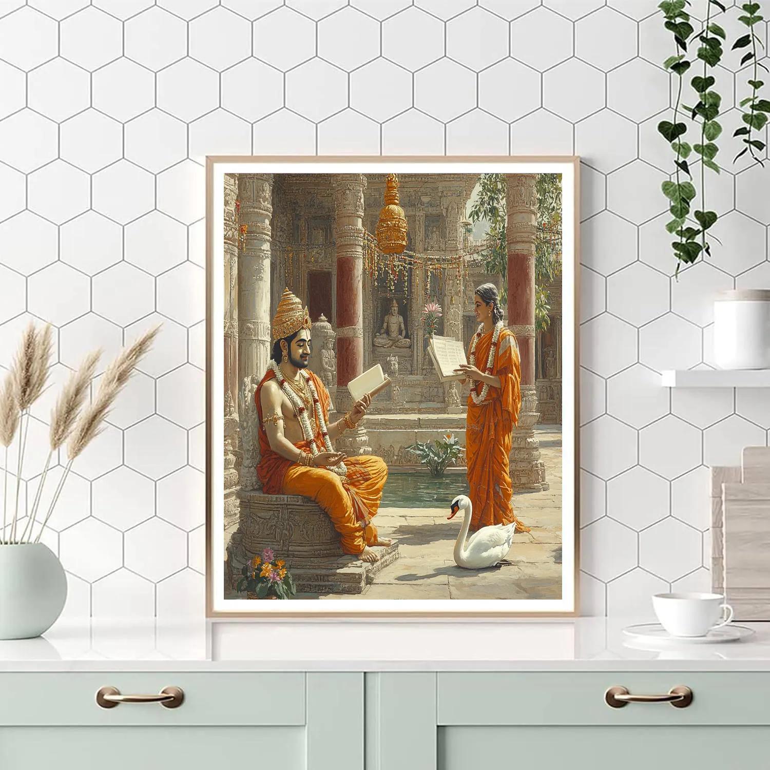 Temple Courtyard, Conversations With Brahma paint by numbers