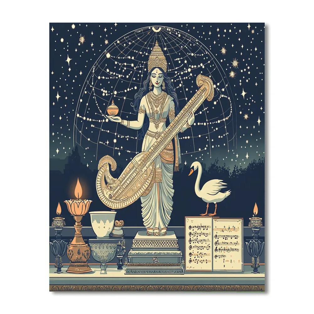 Saraswati At The Raga Star Observatory DIY paint by numbers