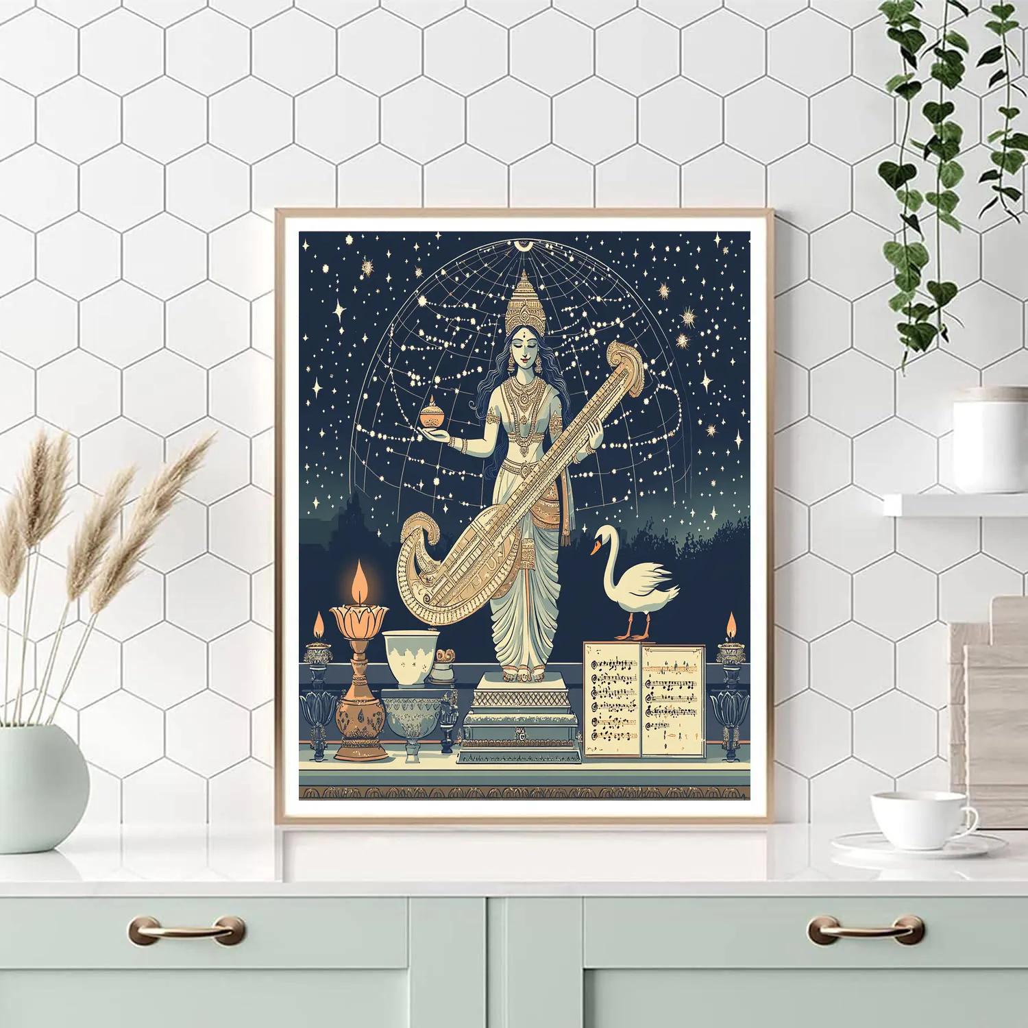 Saraswati At The Raga Star Observatory DIY paint by numbers