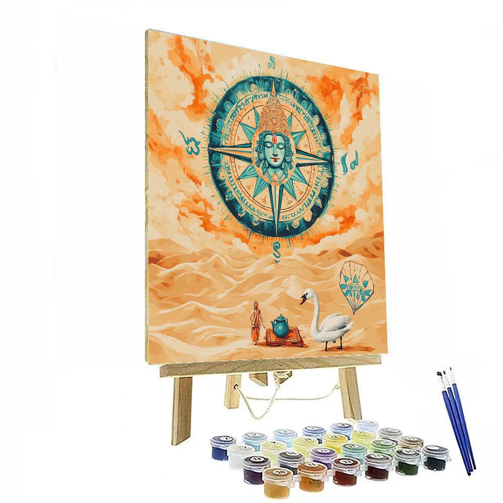 Brahma Compass Rose Over Desert Dunes Paint by numbers kits