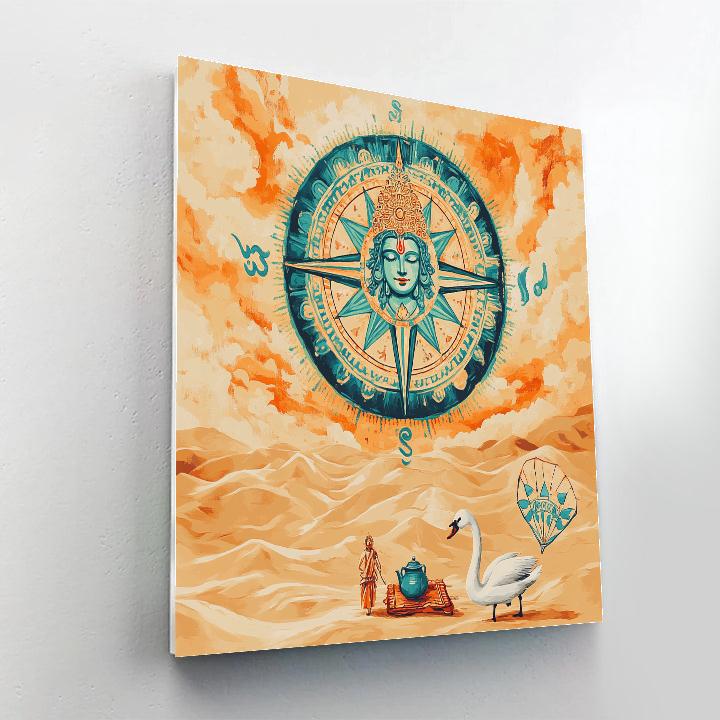 Brahma Compass Rose Over Desert Dunes Paint by numbers kits