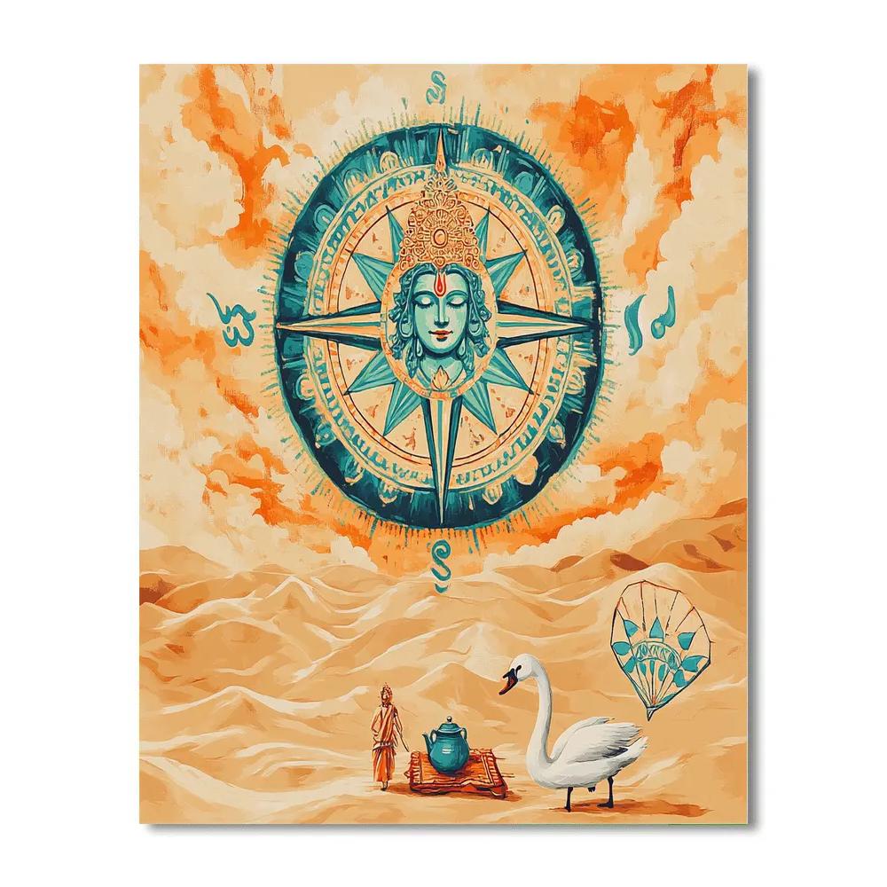 Brahma Compass Rose Over Desert Dunes Paint by numbers kits