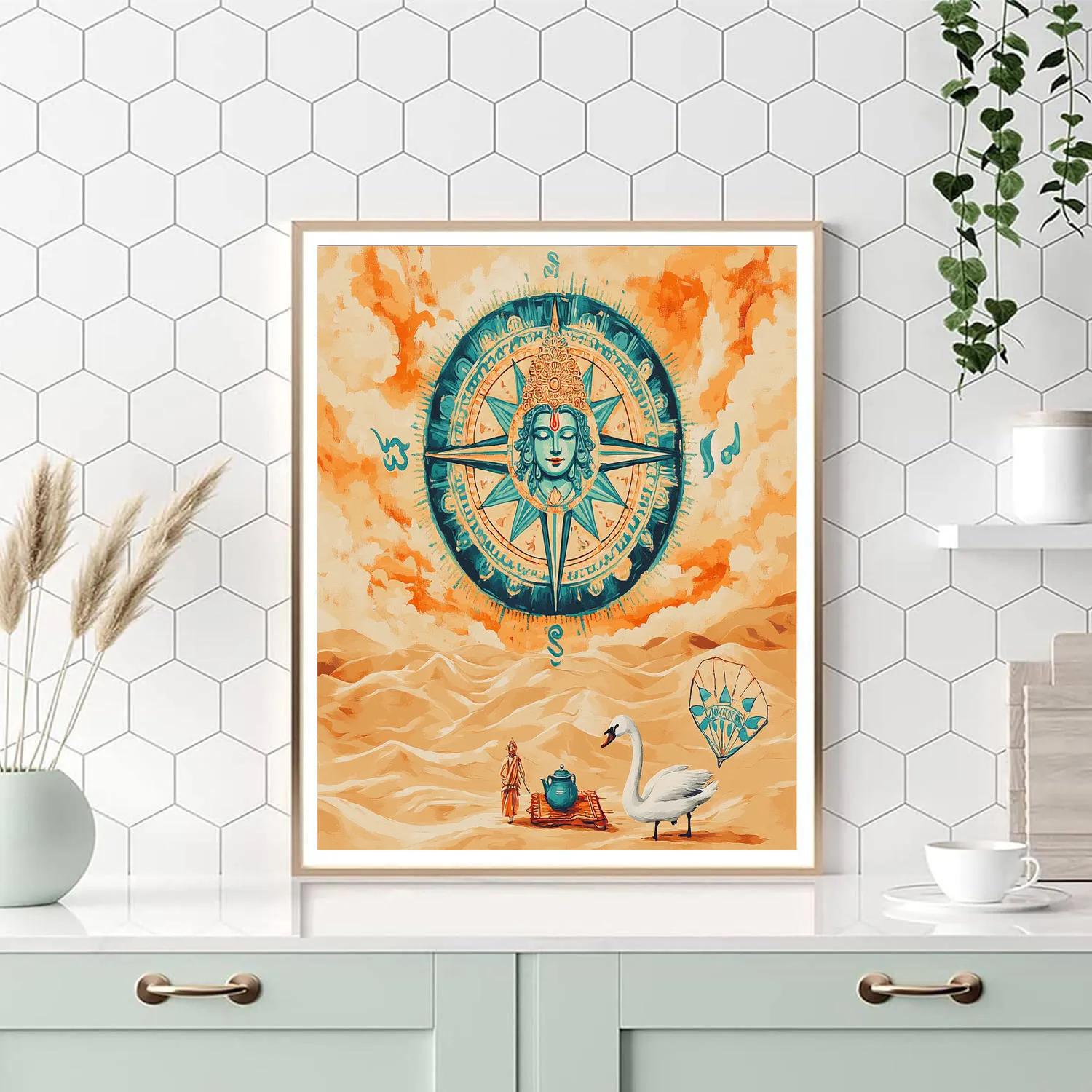 Brahma Compass Rose Over Desert Dunes Paint by numbers kits
