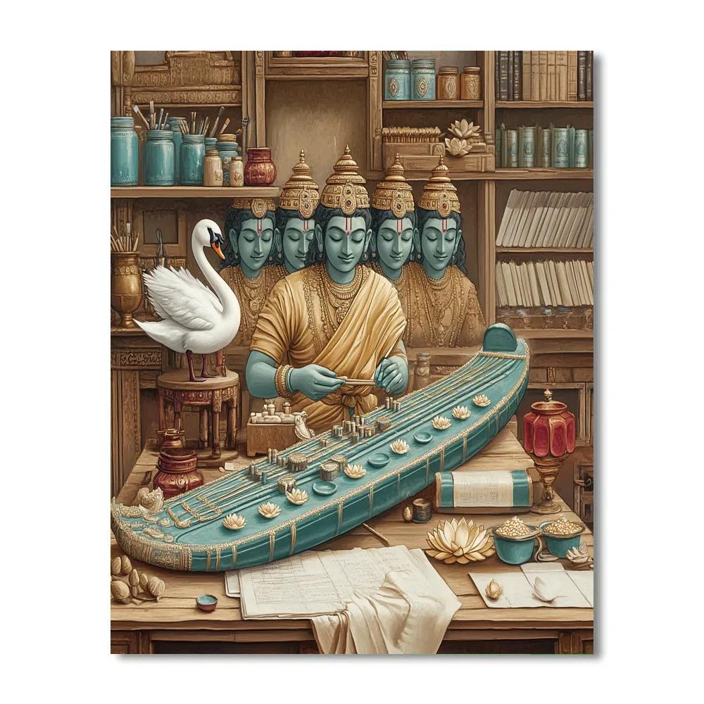 Brahma And The Workshop Of Sacred Instruments Number painting