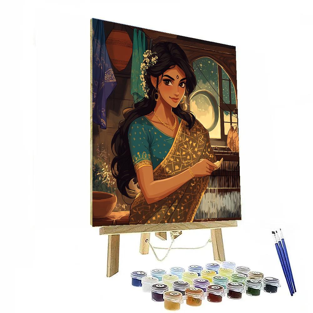 Celestial Threadwork Parvati Mural Paint by numbers art