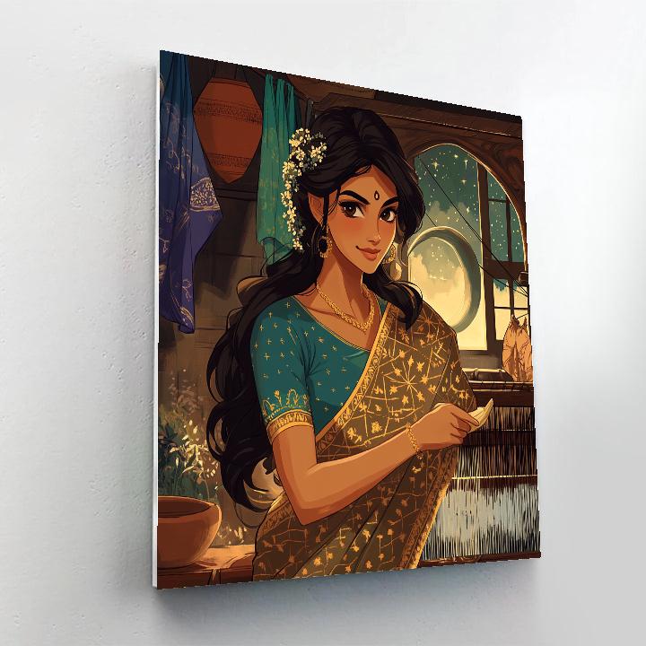 Celestial Threadwork Parvati Mural Paint by numbers art