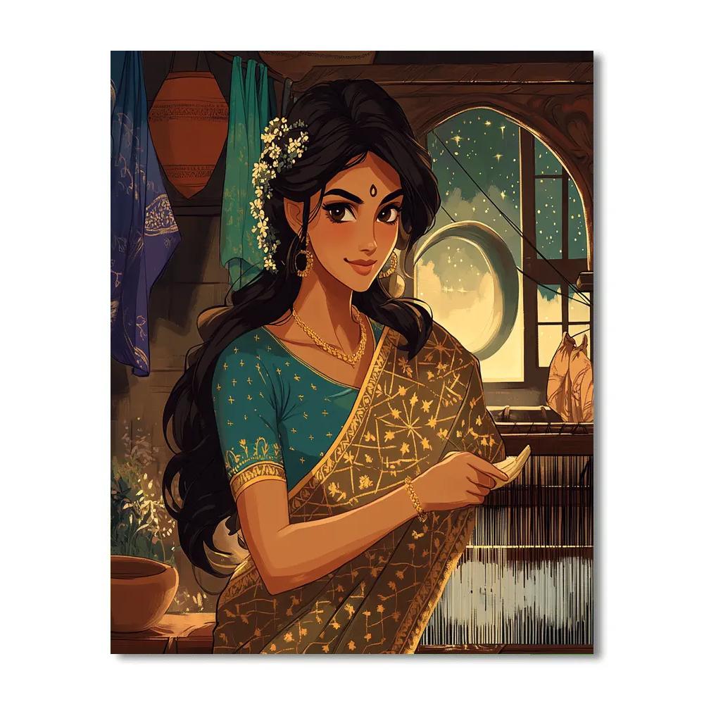 Celestial Threadwork Parvati Mural Paint by numbers art