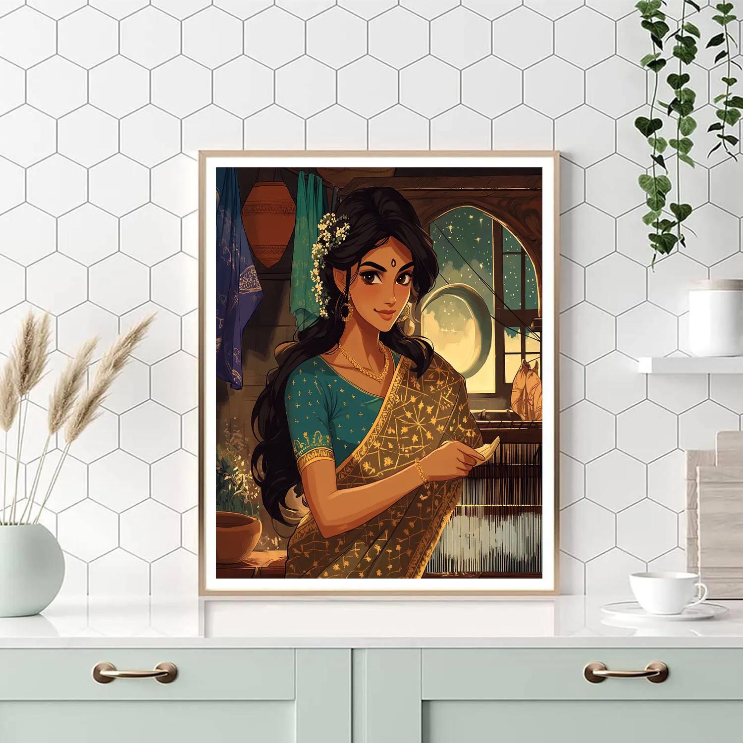 Celestial Threadwork Parvati Mural Paint by numbers art