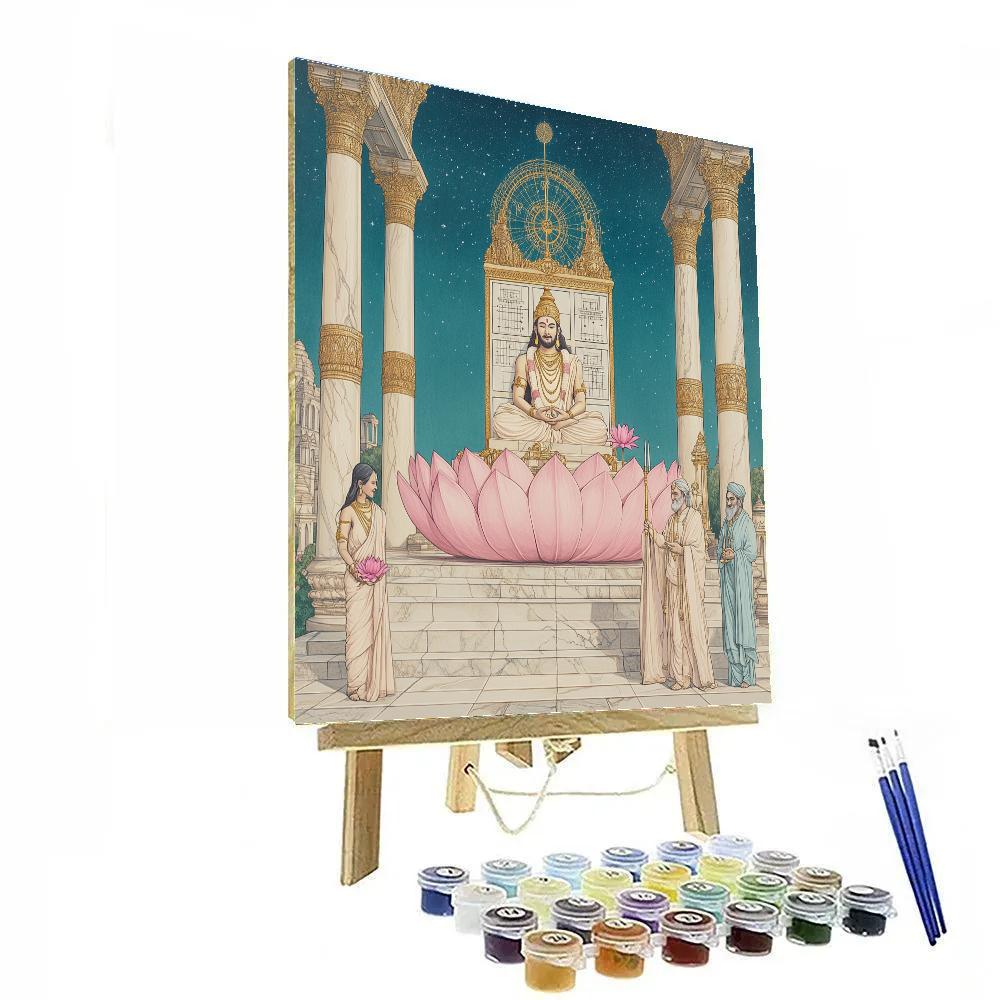 Lotus Observatory With Rama Blessing Numbered painting kits