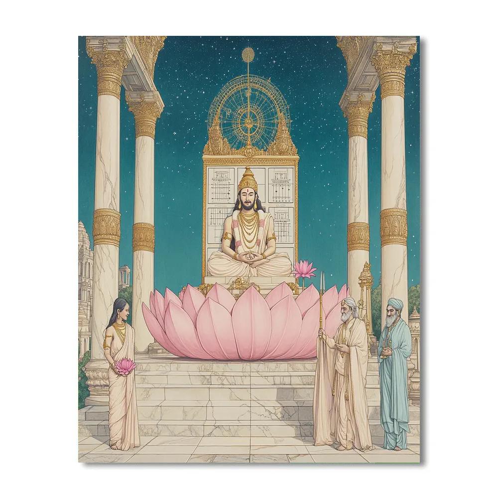 Lotus Observatory With Rama Blessing Numbered painting kits