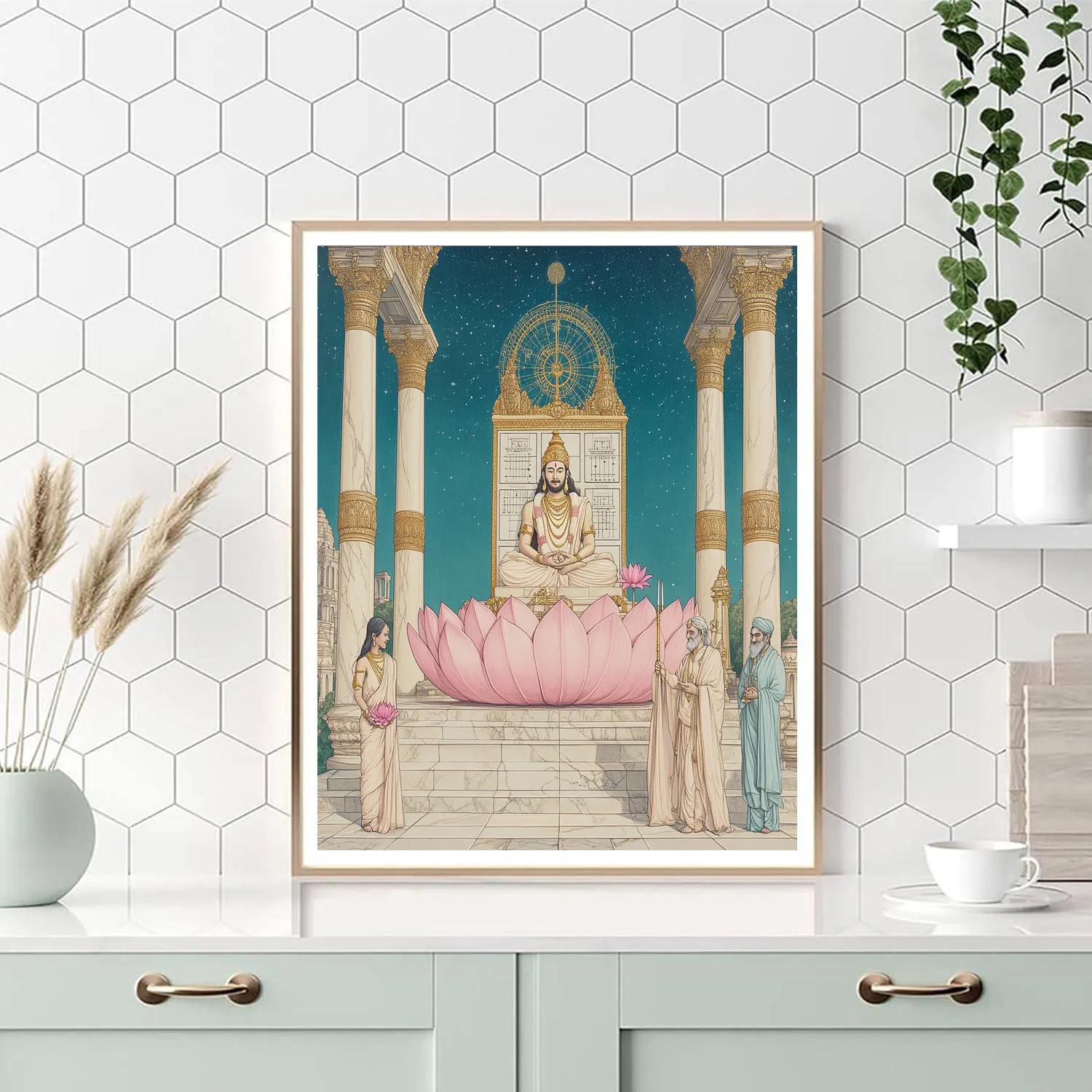 Lotus Observatory With Rama Blessing Numbered painting kits