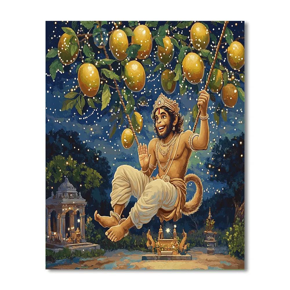 Hanuman In Star Orchard Swing paint by numbers