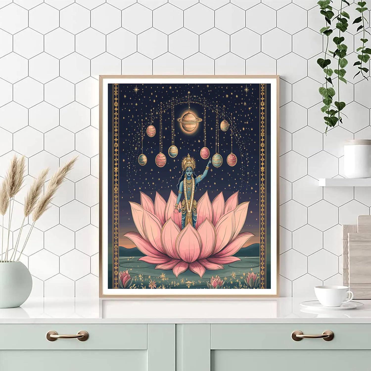 Vishnu In The Lotus Observatory Of Seven Planets Paint by numbers kits