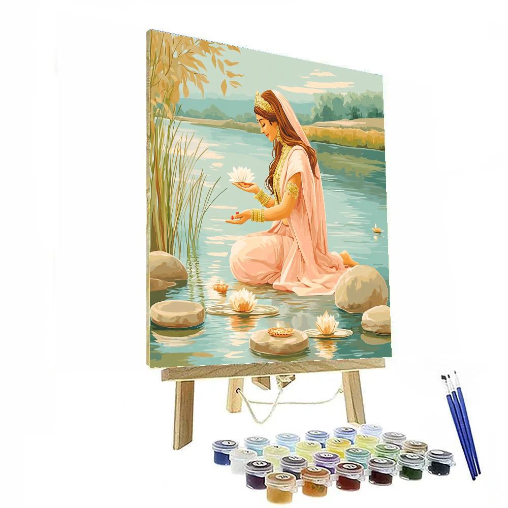 Parvati Riverbank Lotus Offering paint by numbers