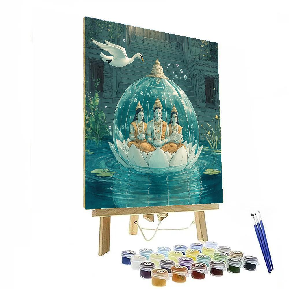 Brahma Underwater Lotus Dome paint by number