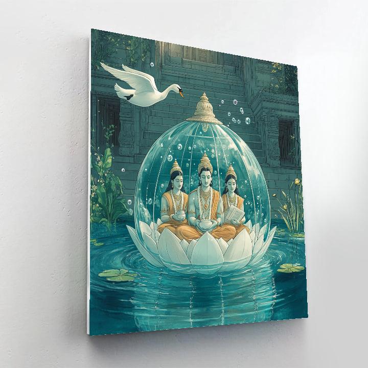 Brahma Underwater Lotus Dome paint by number