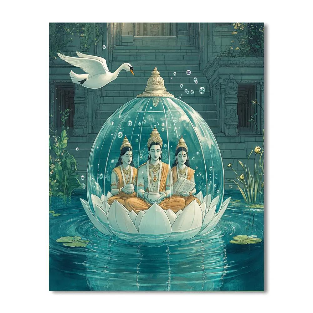 Brahma Underwater Lotus Dome paint by number