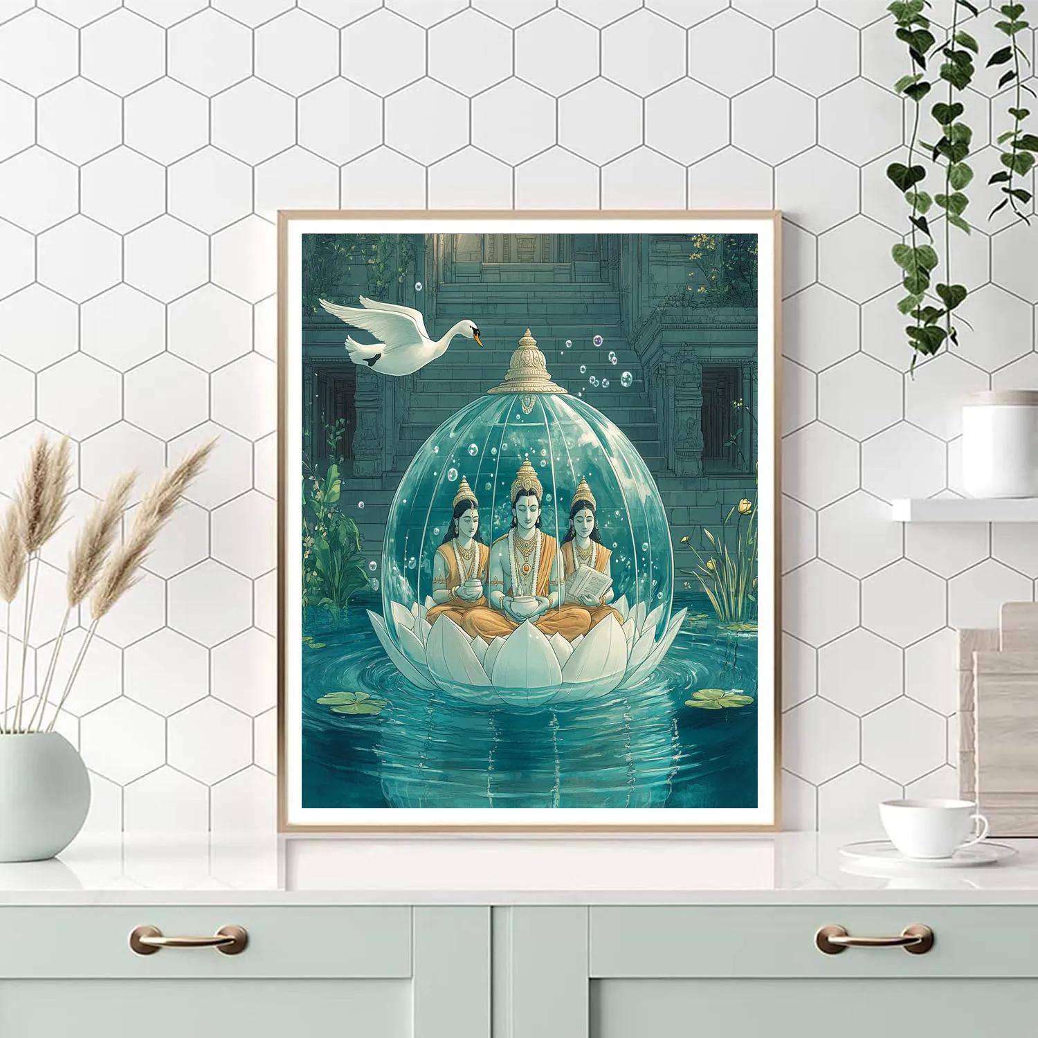 Brahma Underwater Lotus Dome paint by number