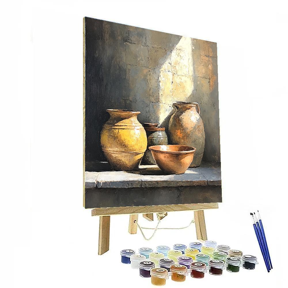 Diego Velázquez Inspired Silvery Bodegon Of Earthenware And Copper Glow Number painting