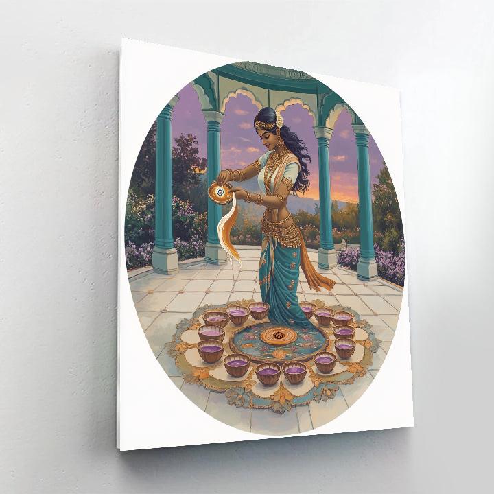 Vishnu As Mohini Sharing The Nectar Of Harmony Painting by numbers kit