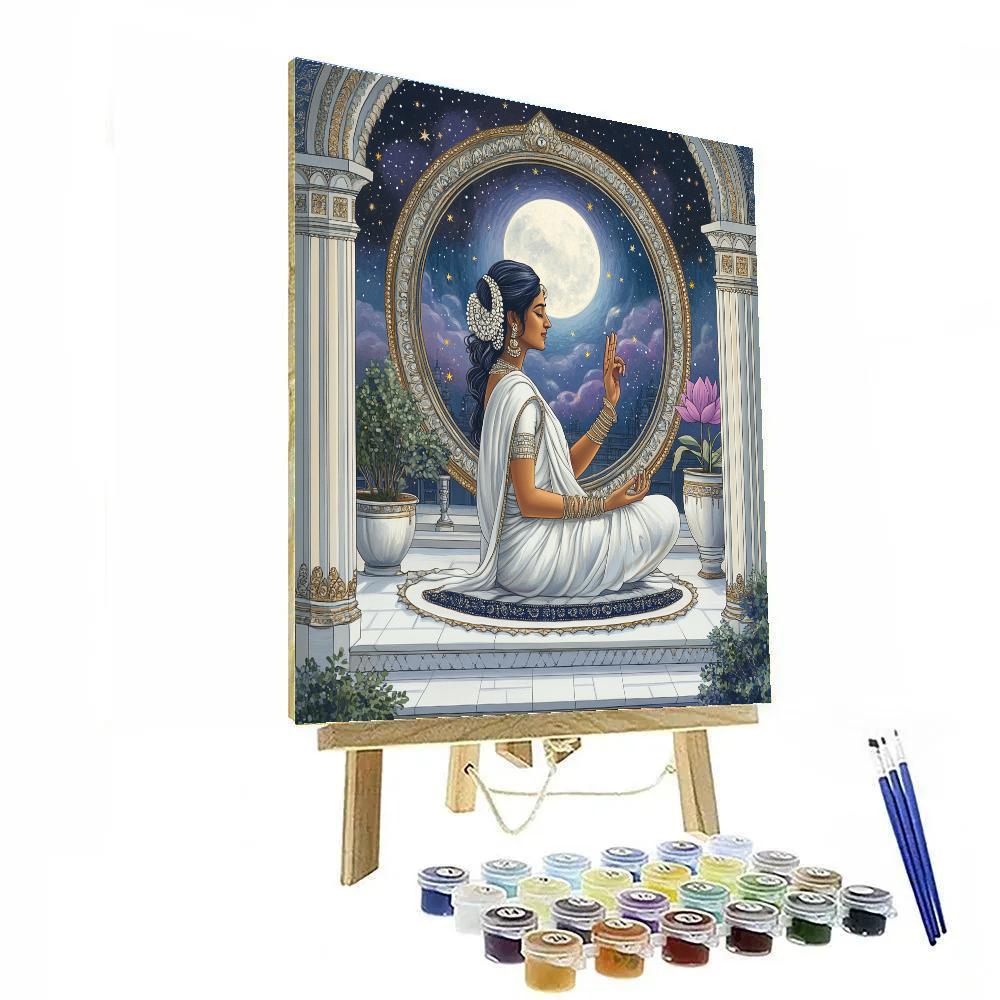 Moonlit Parvati Mirror Meditation Number painting