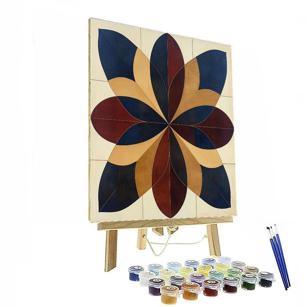 Nandalal Bose Inspired Cosmic Folk Mandala Of Dawn And Dusk paint by number