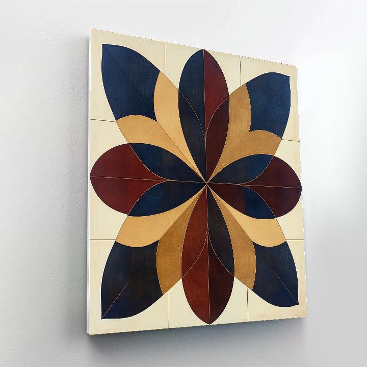 Nandalal Bose Inspired Cosmic Folk Mandala Of Dawn And Dusk paint by number